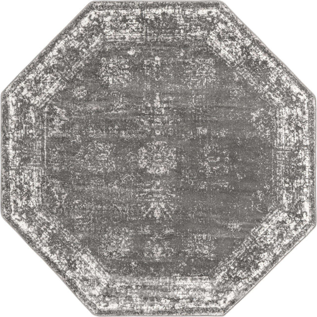 Dark Gray 6' 1 x 6' 1 Sofia Octagon Area Rug Durable Easy Clean Stain Resistant Unique Carpet for Affordable Interior Home Design for Sale at Rug Engine