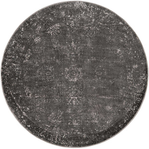 Dark Gray 6' 1 x 6' 1 Sofia Round Area Rug Durable Easy Clean Stain Resistant Unique Carpet for Affordable Interior Home Design for Sale at Rug Engine