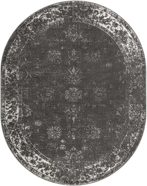 Dark Gray 7' 10 x 10' Sofia Oval Area Rug Durable Easy Clean Stain Resistant Unique Carpet for Affordable Interior Home Design for Sale at Rug Engine