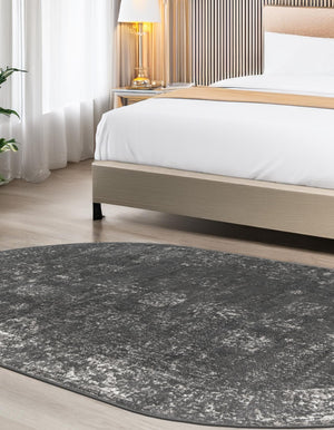 Dark Gray 2' x 3' 1 Sofia Oval Rug