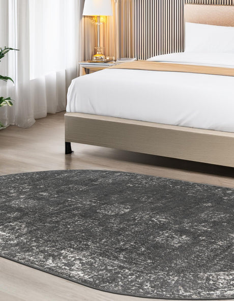 Dark Gray 2' x 3' 1 Sofia Oval Rug