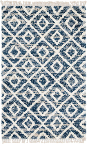Blue 1' 4 x 1' 4 Hygge Shag Sample Area Rug Thick Soft Touch Fluffy & Plush Shaggy Pile 100% Polypropylene With Jute Backing Modern Carpet for Sale at Rug Engine