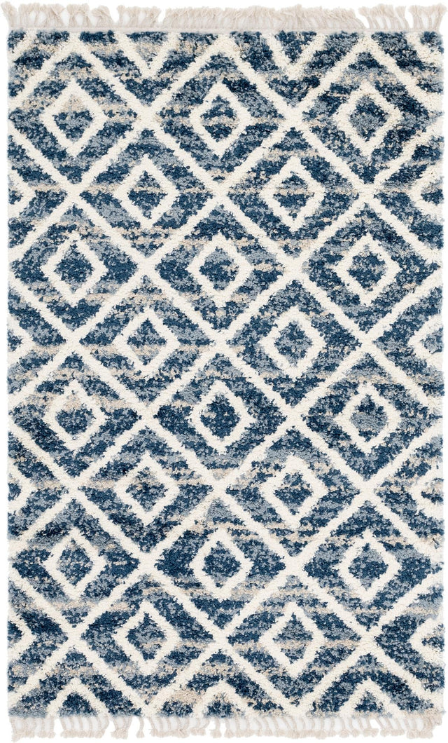 Blue 1' 4 x 1' 4 Hygge Shag Sample Area Rug Thick Soft Touch Fluffy & Plush Shaggy Pile 100% Polypropylene With Jute Backing Modern Carpet for Sale at Rug Engine
