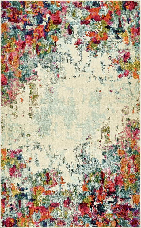 Multicolor 1' 4 x 1' 4 Chromatic Sample Area Rug 100% Polypropylene With Cotton Backing Abstract Modern Colorful Carpet Mat for Home Decor & Interior Design for Sale at Rug Engine