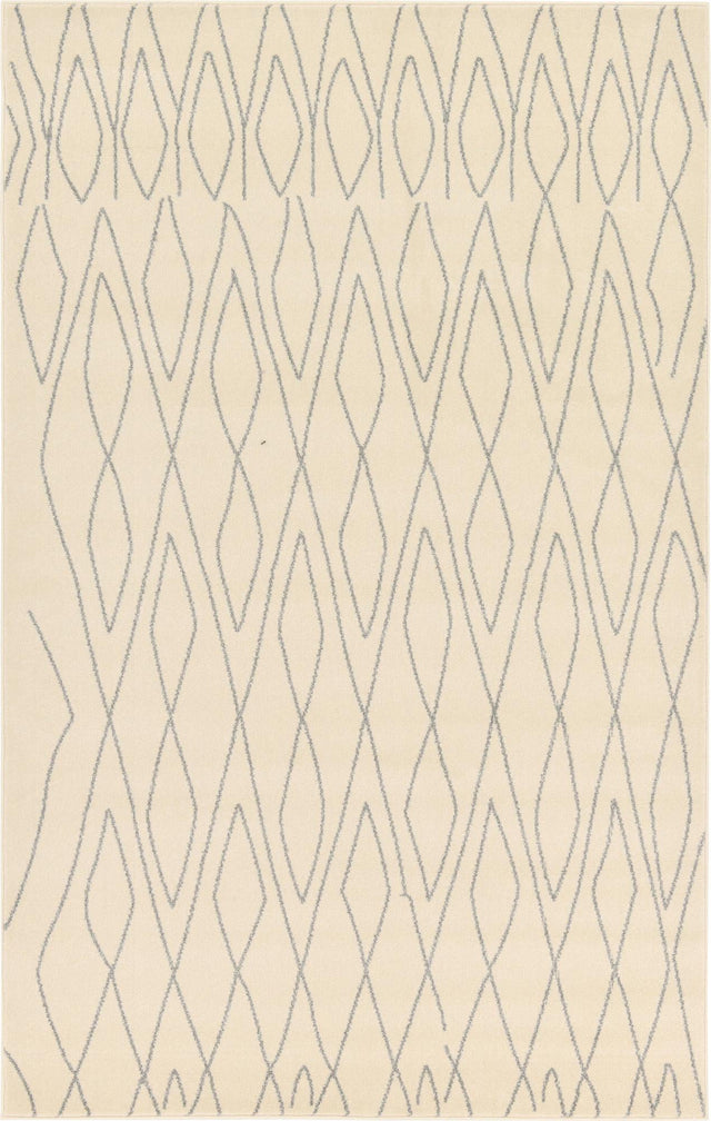 Ivory 1' 4 x 1' 4 Fez Sample Area Rug Geometric 100% Polypropylene Easy Clean Stain Resistant Carpet for Living, Dining, Office, Dorms for Sale at Rug Engine