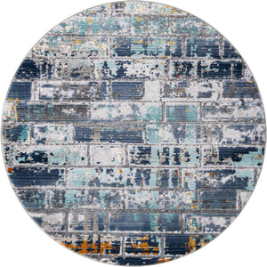 Dark Gray 3' 7 x 3' 7 Malibu Round Area Rug 70% Polypropylene & 30% Polyester Colorful Modern Carpet for Living, Dining, Office, Bedrooms for Sale at Rug Engine