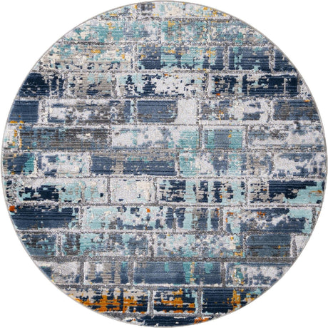 Dark Gray 3' 7 x 3' 7 Malibu Round Area Rug 70% Polypropylene & 30% Polyester Colorful Modern Carpet for Living, Dining, Office, Bedrooms for Sale at Rug Engine