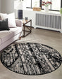 Black and White 3' 1 x 3' 1 Portland Round Area Rug 85% Polypropylene & 15% Polyester Vintage Distressed Traditional Carpet for Home Decor for Sale at Rug Engine