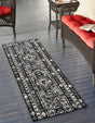 Black and White 2' 2 x 12' Portland Runner Area Rug 85% Polypropylene & 15% Polyester Vintage Distressed Traditional Carpet for Home Decor for Sale at Rug Engine