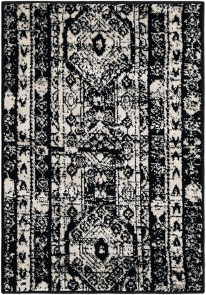 Black and White 2' 2 x 3' 1 Portland Rectangle Area Rug 85% Polypropylene & 15% Polyester Vintage Distressed Traditional Carpet for Home Decor for Sale at Rug Engine