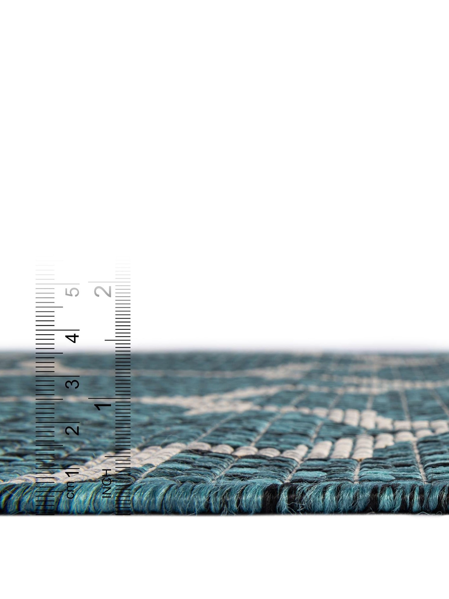 Teal 7' 10 x 7' 10 Outdoor Trellis Octagon Area Rug Weather Resistant for Patio, Deck, Terrace, Balcony, Porch Geometric Design Water Safe Outside Carpet for Sale at Rug Engine