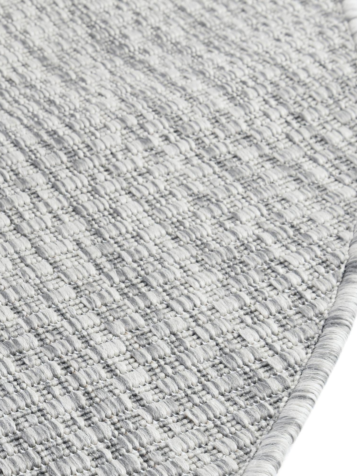Light Gray 6' 1 x 6' 1 Outdoor Solid Round Area Rug Weather Resistant for Patio, Deck, Terrace, Balcony, Porch 100% Polypropylene Minimalist Waterproof Carpet for Sale at Rug Engine