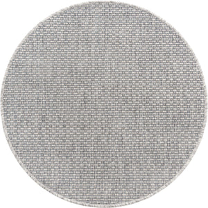 Light Gray 3' 1 x 3' 1 Outdoor Solid Round Area Rug Weather Resistant for Patio, Deck, Terrace, Balcony, Porch 100% Polypropylene Minimalist Waterproof Carpet for Sale at Rug Engine