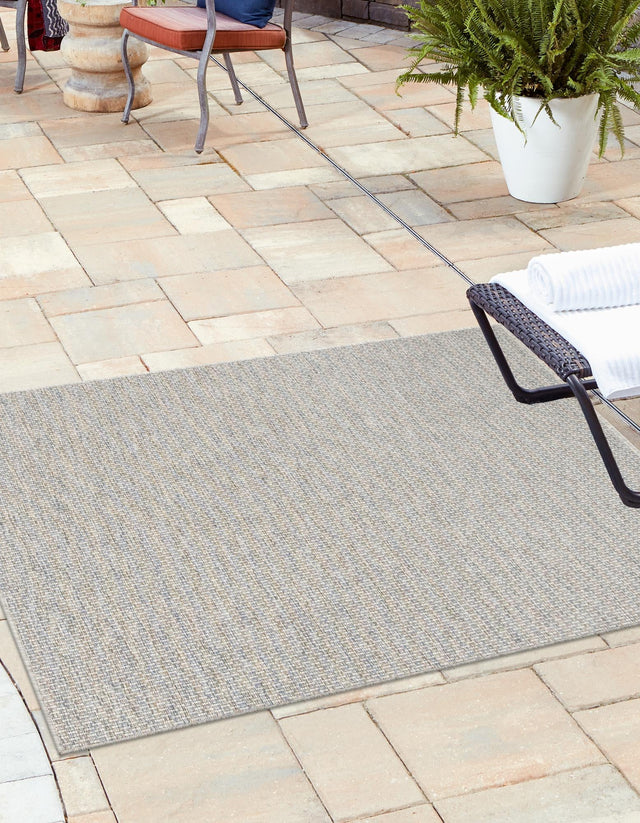 Light Gray 5' 3 x 5' 3 Outdoor Solid Square Area Rug Weather Resistant for Patio, Deck, Terrace, Balcony, Porch 100% Polypropylene Minimalist Waterproof Carpet for Sale at Rug Engine