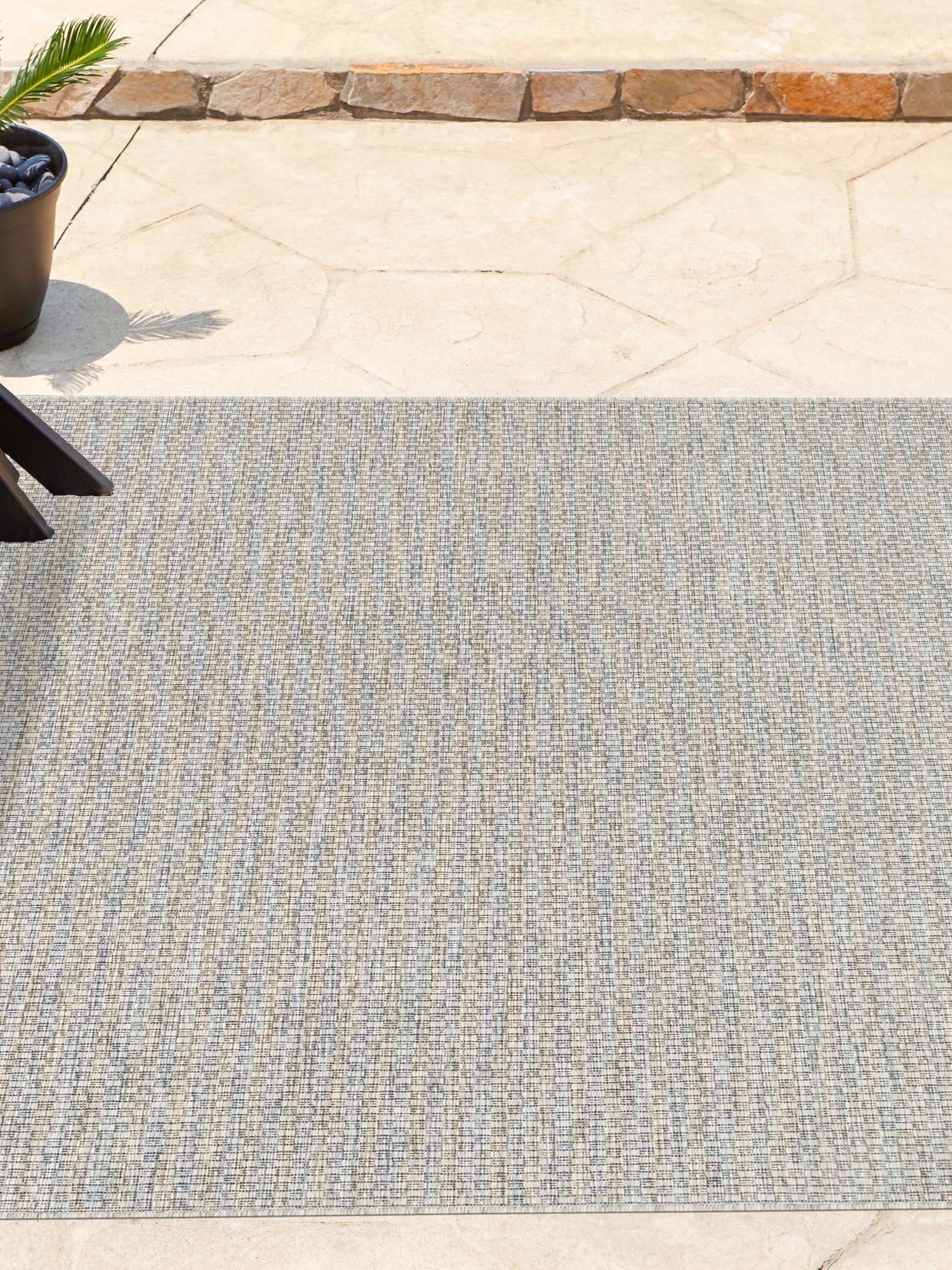 Light Gray 10' x 10' Outdoor Solid Square Area Rug Weather Resistant for Patio, Deck, Terrace, Balcony, Porch 100% Polypropylene Minimalist Waterproof Carpet for Sale at Rug Engine
