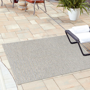 Light Gray 6' 1 x 6' 1 Outdoor Solid Square Area Rug Weather Resistant for Patio, Deck, Terrace, Balcony, Porch 100% Polypropylene Minimalist Waterproof Carpet for Sale at Rug Engine