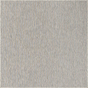 Light Gray 5' 3 x 5' 3 Outdoor Solid Square Area Rug Weather Resistant for Patio, Deck, Terrace, Balcony, Porch 100% Polypropylene Minimalist Waterproof Carpet for Sale at Rug Engine