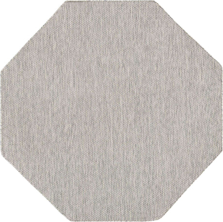 Light Gray 7' 10 x 7' 10 Outdoor Solid Octagon Area Rug Weather Resistant for Patio, Deck, Terrace, Balcony, Porch 100% Polypropylene Minimalist Waterproof Carpet for Sale at Rug Engine