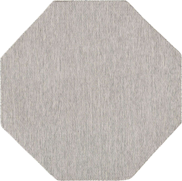 Light Gray 7' 10 x 7' 10 Outdoor Solid Octagon Area Rug Weather Resistant for Patio, Deck, Terrace, Balcony, Porch 100% Polypropylene Minimalist Waterproof Carpet for Sale at Rug Engine