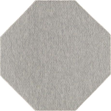 Light Gray 5' 3 x 5' 3 Outdoor Solid Octagon Area Rug Weather Resistant for Patio, Deck, Terrace, Balcony, Porch 100% Polypropylene Minimalist Waterproof Carpet for Sale at Rug Engine