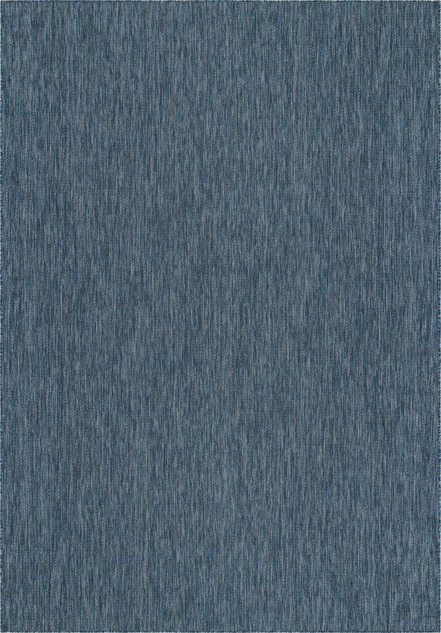 Blue 10' x 14' 1 Outdoor Solid Rectangle Area Rug Weather Resistant for Patio, Deck, Terrace, Balcony, Porch 100% Polypropylene Minimalist Waterproof Carpet for Sale at Rug Engine