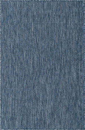 Blue 3' 1 x 5' 3 Outdoor Solid Rectangle Rug