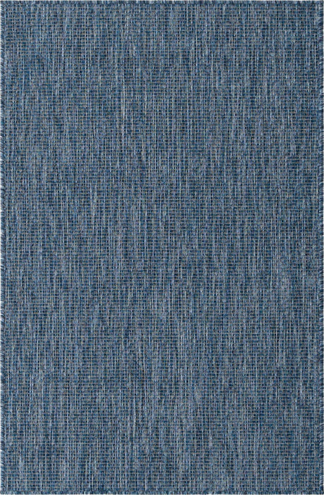 Blue 3' 1 x 5' 3 Outdoor Solid Rectangle Rug