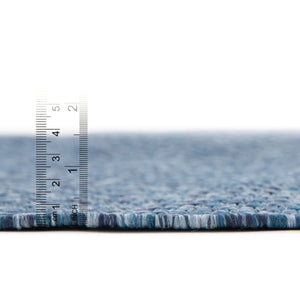 Blue 6' 1 x 6' 1 Outdoor Solid Round Rug