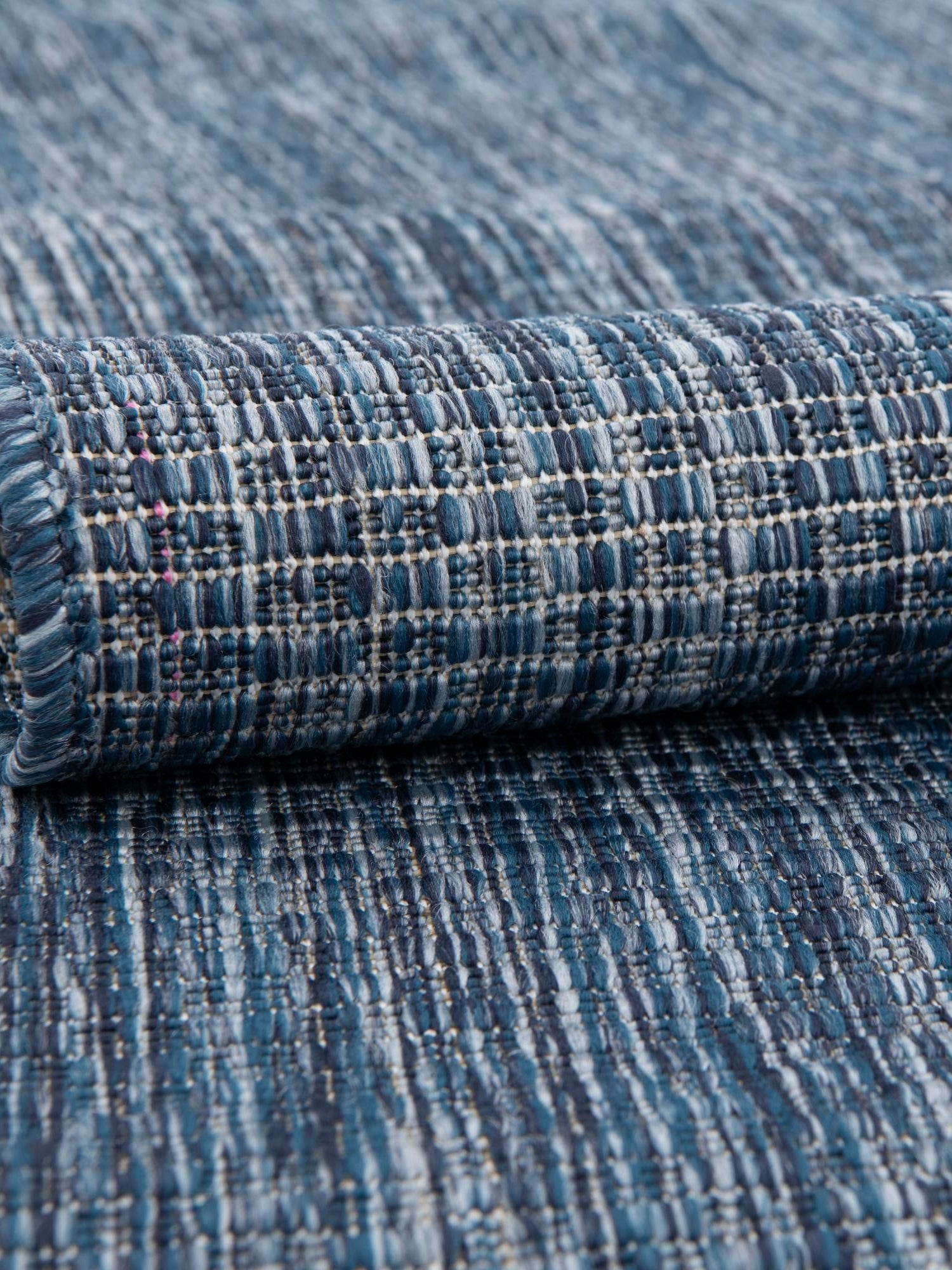 Blue 6' 1 x 6' 1 Outdoor Solid Round Area Rug Weather Resistant for Patio, Deck, Terrace, Balcony, Porch 100% Polypropylene Minimalist Waterproof Carpet for Sale at Rug Engine