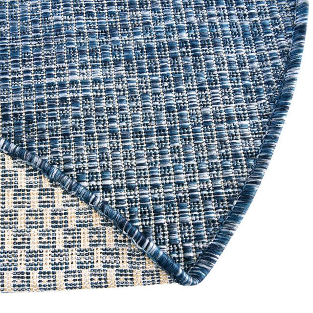 Blue 8' x 8' Outdoor Solid Round Rug