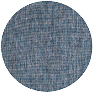 Blue 4' 1 x 4' 1 Outdoor Solid Round Area Rug Weather Resistant for Patio, Deck, Terrace, Balcony, Porch 100% Polypropylene Minimalist Waterproof Carpet for Sale at Rug Engine