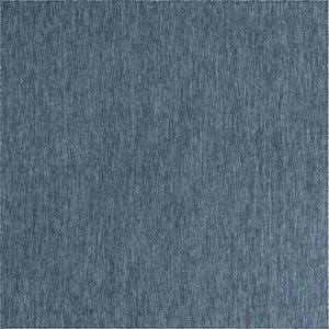 Blue 7' 10 x 7' 10 Outdoor Solid Square Area Rug Weather Resistant for Patio, Deck, Terrace, Balcony, Porch 100% Polypropylene Minimalist Waterproof Carpet for Sale at Rug Engine