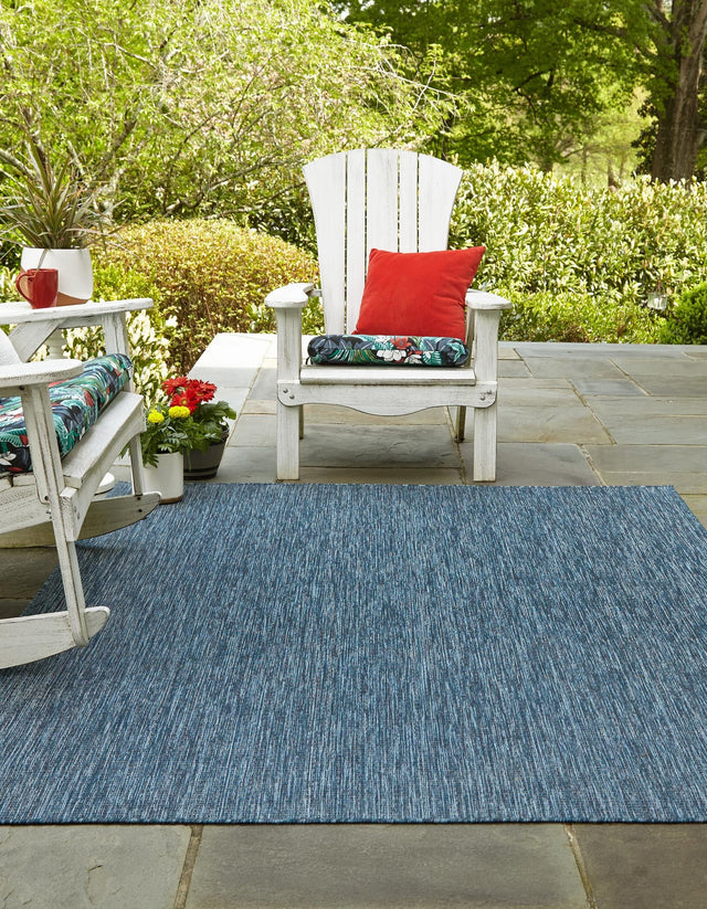 Blue 12' x 12' Outdoor Solid Square Area Rug Weather Resistant for Patio, Deck, Terrace, Balcony, Porch 100% Polypropylene Minimalist Waterproof Carpet for Sale at Rug Engine