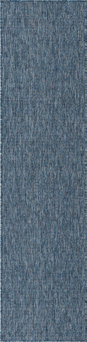 Blue 2' x 8' Outdoor Solid Runner Area Rug Weather Resistant for Patio, Deck, Terrace, Balcony, Porch 100% Polypropylene Minimalist Waterproof Carpet for Sale at Rug Engine