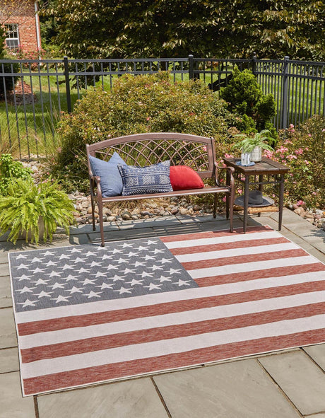 Red 8' x 8' Jill Zarin Outdoor Square Rug