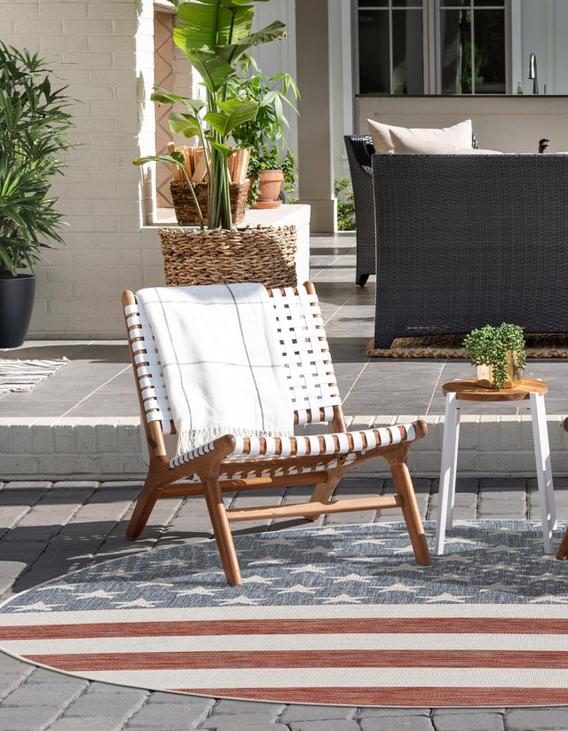 Red 7' 1 x 7' 1 Jill Zarin Outdoor Round Area Rug Weather Resistant for Patio, Deck, Terrace, Balcony, Porch Durable 100% Polypropylene Carpet for Outside for Sale at Rug Engine