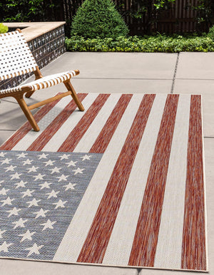 Red 5' 3 x 8' Jill Zarin Outdoor Rectangle Area Rug Weather Resistant for Patio, Deck, Terrace, Balcony, Porch Durable 100% Polypropylene Carpet for Outside for Sale at Rug Engine
