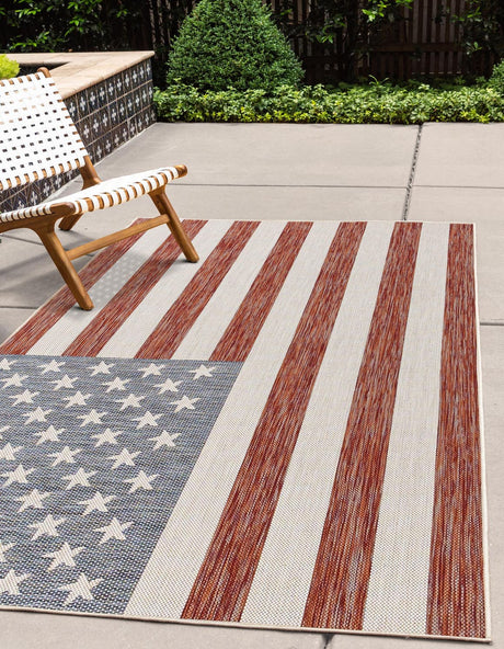 Red 5' 3 x 8' Jill Zarin Outdoor Rectangle Area Rug Weather Resistant for Patio, Deck, Terrace, Balcony, Porch Durable 100% Polypropylene Carpet for Outside for Sale at Rug Engine