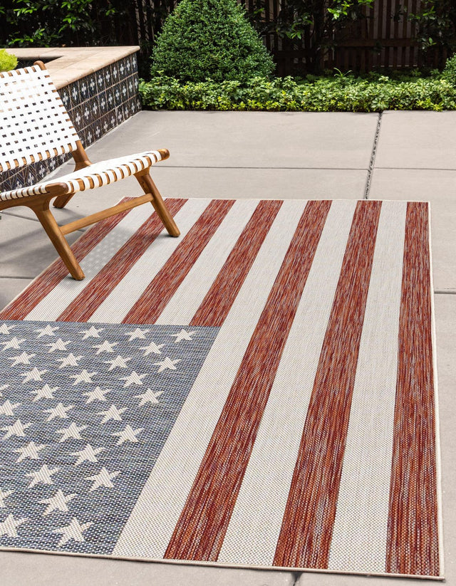 Red 5' 3 x 8' Jill Zarin Outdoor Rectangle Area Rug Weather Resistant for Patio, Deck, Terrace, Balcony, Porch Durable 100% Polypropylene Carpet for Outside for Sale at Rug Engine