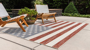 Red 8' x 10' Jill Zarin Outdoor Rectangle Rug