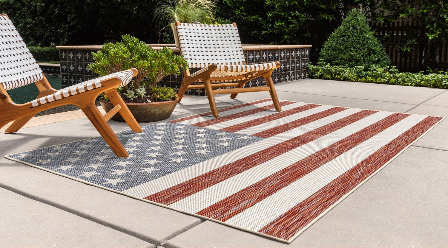 Red 5' 3 x 8' Jill Zarin Outdoor Rectangle Area Rug Weather Resistant for Patio, Deck, Terrace, Balcony, Porch Durable 100% Polypropylene Carpet for Outside for Sale at Rug Engine