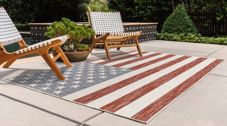 Red 5' 3 x 8' Jill Zarin Outdoor Rectangle Area Rug Weather Resistant for Patio, Deck, Terrace, Balcony, Porch Durable 100% Polypropylene Carpet for Outside for Sale at Rug Engine