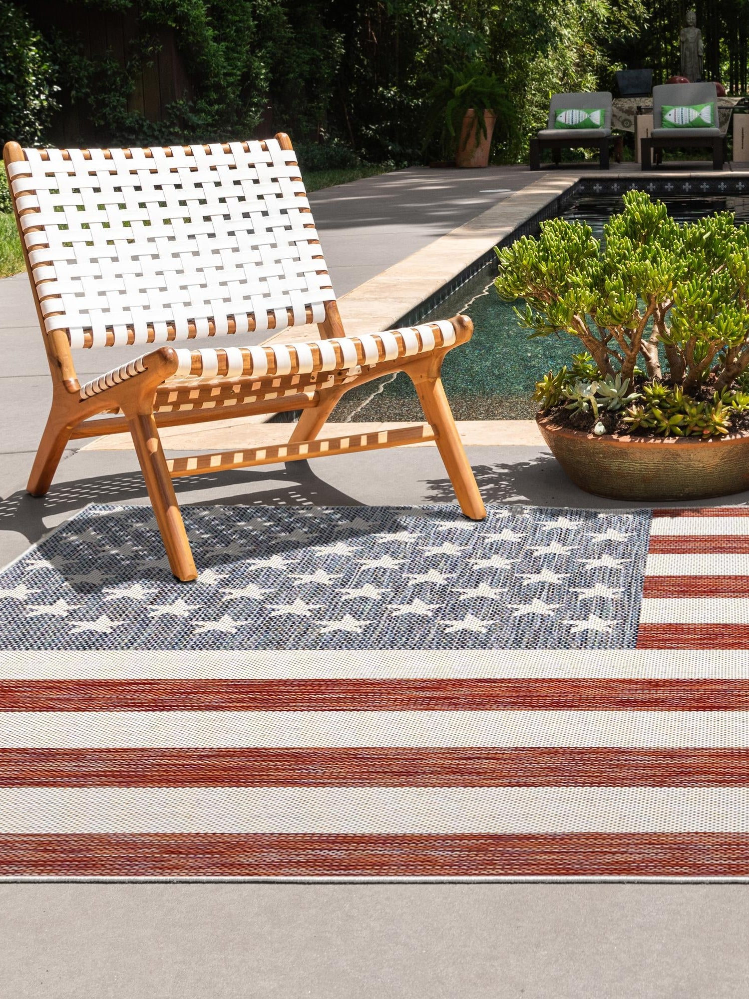 Red 5' 3 x 8' Jill Zarin Outdoor Rectangle Area Rug Weather Resistant for Patio, Deck, Terrace, Balcony, Porch Durable 100% Polypropylene Carpet for Outside for Sale at Rug Engine
