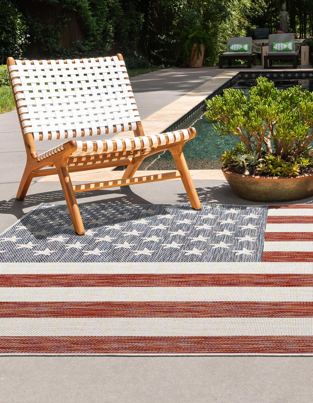 Red 5' 3 x 8' Jill Zarin Outdoor Rectangle Area Rug Weather Resistant for Patio, Deck, Terrace, Balcony, Porch Durable 100% Polypropylene Carpet for Outside for Sale at Rug Engine