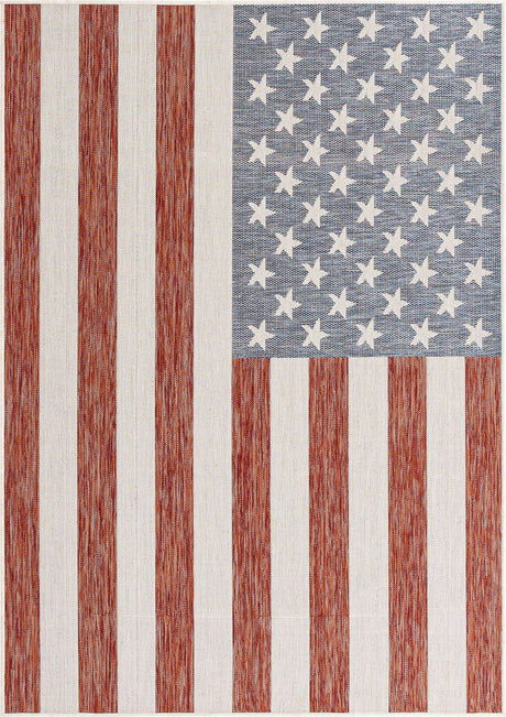 Red 5' 3 x 8' Jill Zarin Outdoor Rectangle Area Rug Weather Resistant for Patio, Deck, Terrace, Balcony, Porch Durable 100% Polypropylene Carpet for Outside for Sale at Rug Engine