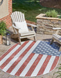 Red 8' x 10' Jill Zarin Outdoor Oval Rug