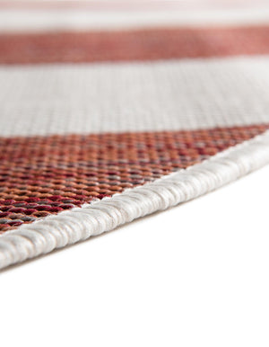 Red 8' x 10' Jill Zarin Outdoor Oval Rug