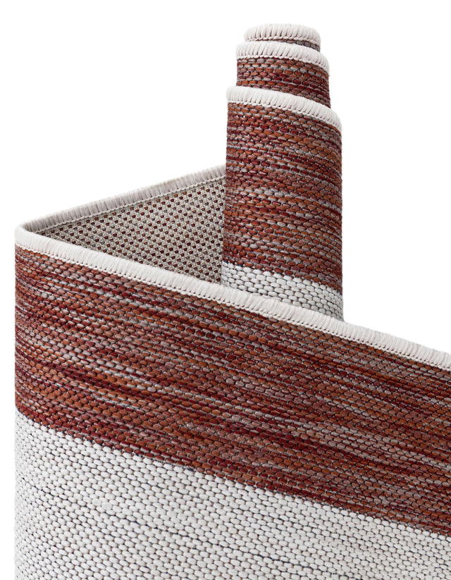 Red 5' 3 x 8' Jill Zarin Outdoor Oval Area Rug Weather Resistant for Patio, Deck, Terrace, Balcony, Porch Durable 100% Polypropylene Carpet for Outside for Sale at Rug Engine