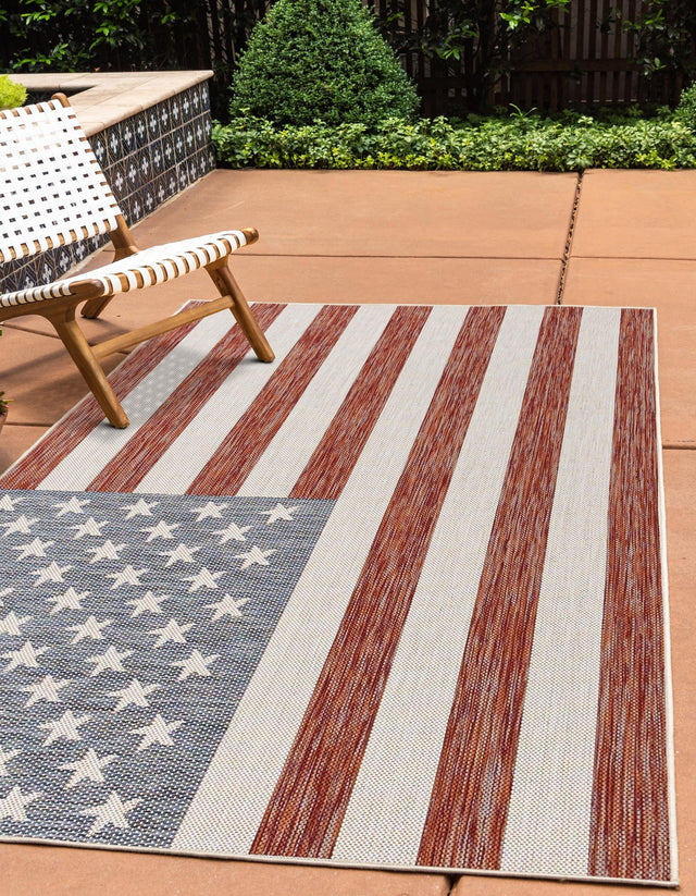 Red 8' x 10' Jill Zarin Outdoor Rectangle Rug
