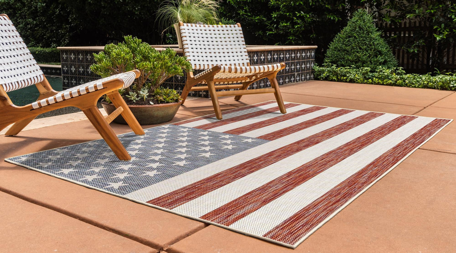 Red 5' 3 x 8' Jill Zarin Outdoor Rectangle Area Rug Weather Resistant for Patio, Deck, Terrace, Balcony, Porch Durable 100% Polypropylene Carpet for Outside for Sale at Rug Engine